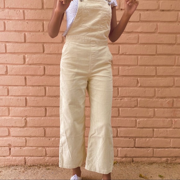 Cream corduroy overalls Clearance